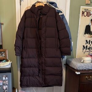 Long Brown Puffer Coat